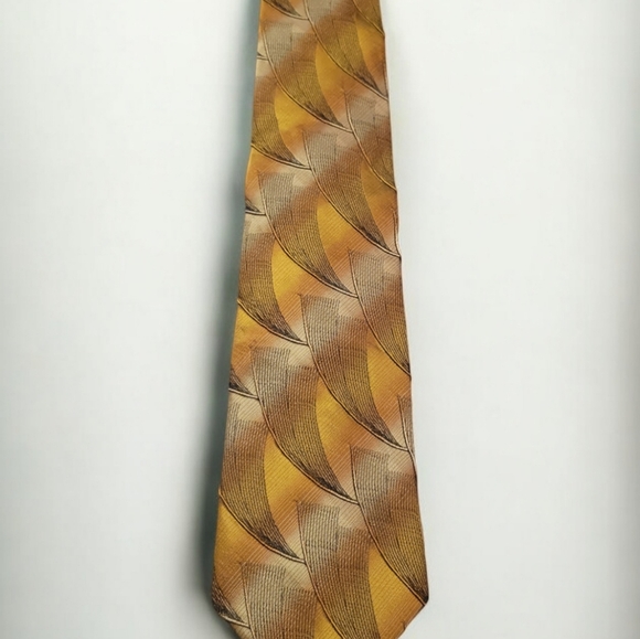 Men's 100% Silk Necktie Designer Gold/Olive Emilio Ponti Gifts For Men - Picture 4 of 7